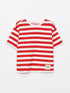 LC Waikiki Crew Neck Striped Short Sleeve Girl T-Shirt